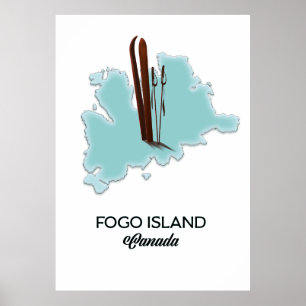 Fogo Island Kanada karta poster
