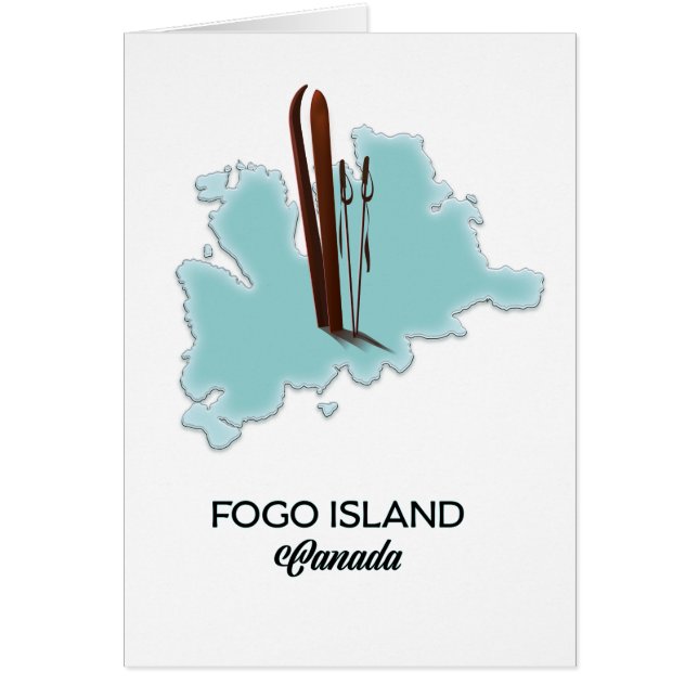Fogo island Kanada kartaffisch Hälsningskort (Framsidan)