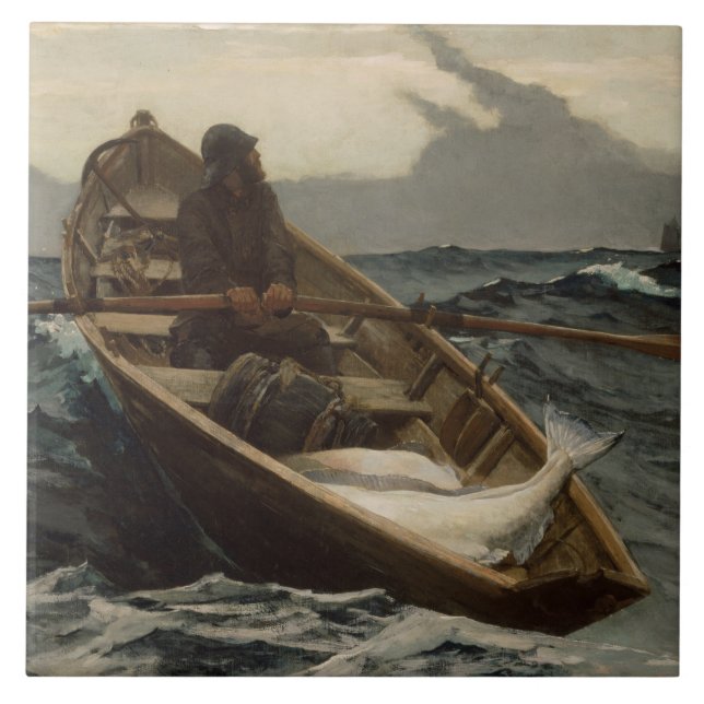 Fogvarning (av Winslow Homer) Kakelplatta (Framsidan)