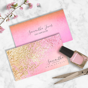 Foil Abstrakt Guld Peach ID775 Visitkort