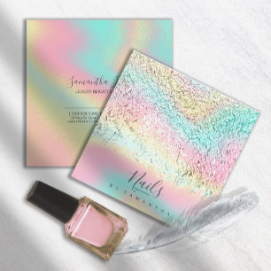 Foil Abstrakt HoloGraphics Rainbow ID775 Fyrkantigt Visitkort