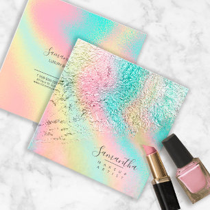 Foil Abstrakt HoloGraphics Rainbow ID775 Fyrkantigt Visitkort
