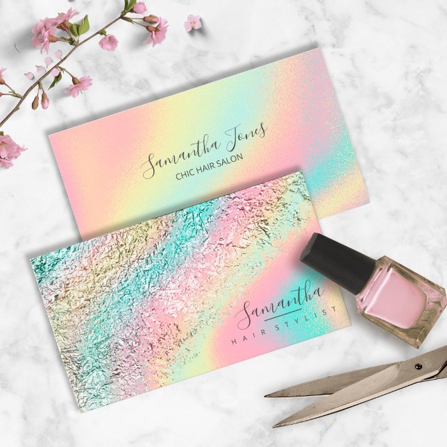 Foil Abstrakt HoloGraphics Rainbow ID775 Visitkort (Skapare uppladdad)