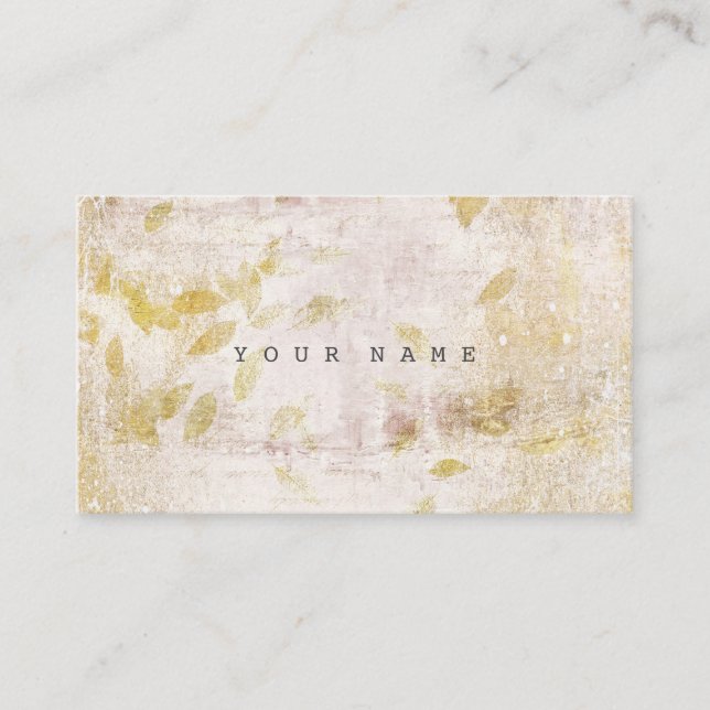 Foil Autumn Fall Grungy Guld Cement Scattered Visitkort (Framsida)