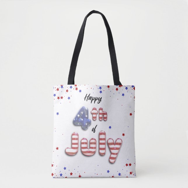 Foil Balloons Stars Rand - Tote Bag Tygkasse (Framsida)