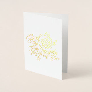 Foil Bible verse Card, John 3:16 Folierat Kort