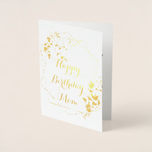 Foil Birthday Card, Grattis på födelsedagen Mamma  Folierat Kort