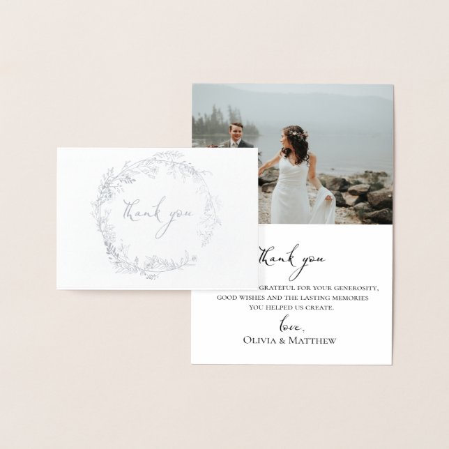 Foil Botanical Wandeand Bröllop Photo Tackto You C Folierat Kort (Display)