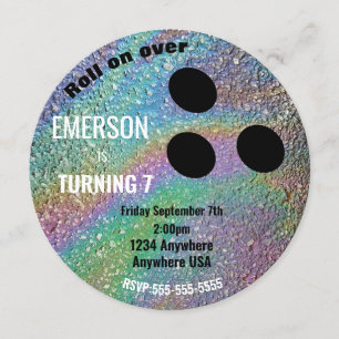 FOIL BOWLING BALL, bowling, glöd födelsedagsfest Inbjudningar