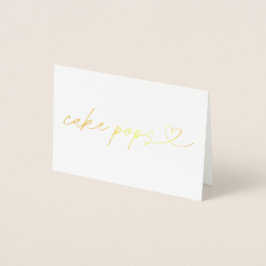 Foil Cake Pops Food Label Wedding Table Card Folierat Kort