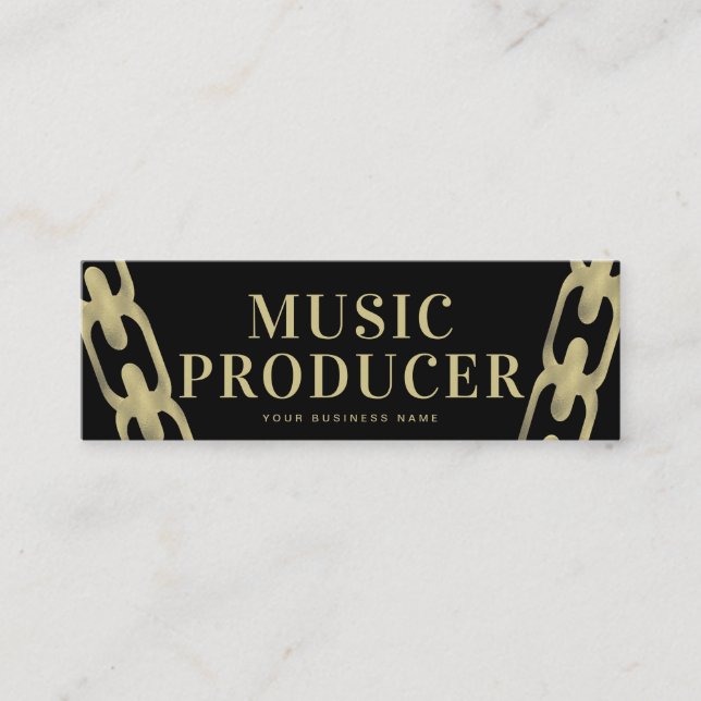 Foil chain Music Industry Producent DJ BLACK Mini Visitkort (Framsida)