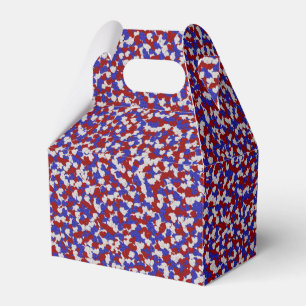 Foil Confetti Hearts, Patriotic FAVOR BOX, gable Presentaskar