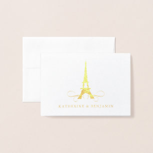 Foil Eiffel Torn Paris Bröllop Folierat Kort