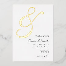 (Foil '&') Elegant minimalist Wedding bjudande in