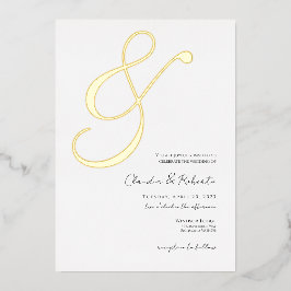 (Foil '&') Elegant minimalist Wedding bjudande in