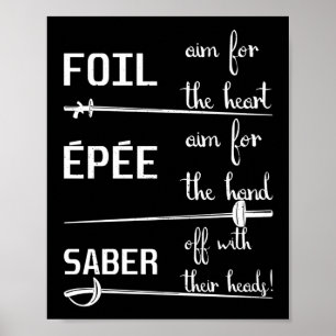 Foil Epee Saber Definition Fening Poster