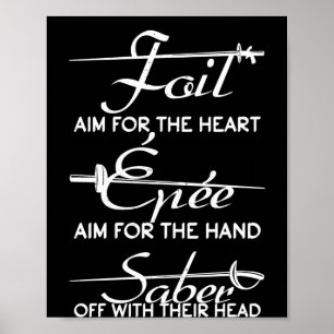 Foil Epee Saber Fences Sword Definition Fencer Poster