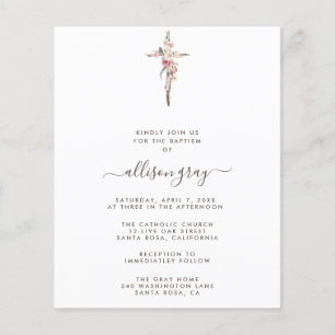 Foil Framed Blommigt Baptism   BudgetFlyer Flygblad