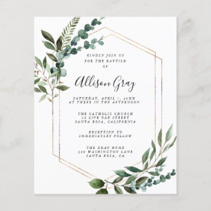 Foil Framed Blommigt Baptism   BudgetFlyer Flygblad