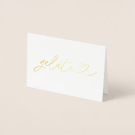 Foil Gelato Food Label Wedding Table Card Folierat Kort