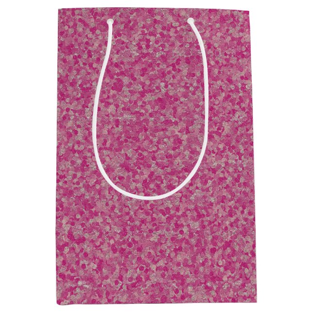 Foil Glitter Dots, Rosa-Silver-GIFT BAG m (Framsidan)