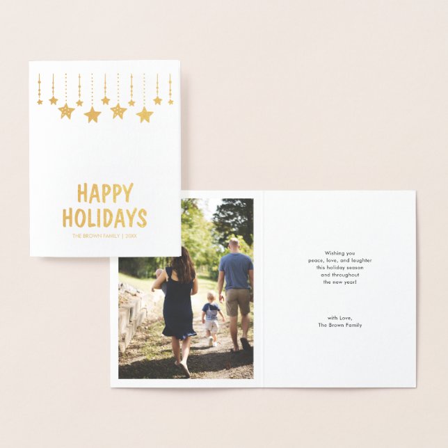 Foil God jul Photo Greeting Card Folierat Kort (Display)