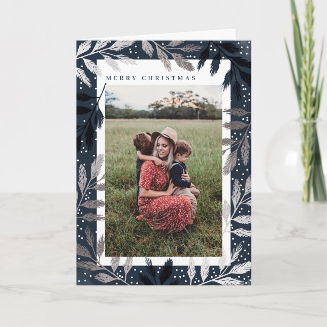 Foil Grenar God jul Photo Helgkort (Framsida)