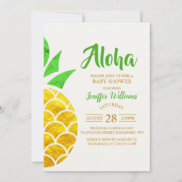 Foil Guld Geometric Pineapple | Barnskor  Inbjudningar