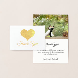 Foil Heart Bröllop Photo Tackto You Card Folierat Kort