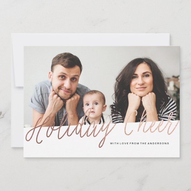 Foil Helgdag Cheer julkort (Framsida)