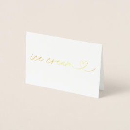 Foil Ice Cream Food Label Wedding Table Card Folierat Kort