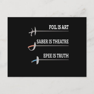 Foil is Art Fencer Epee-fans Vykort