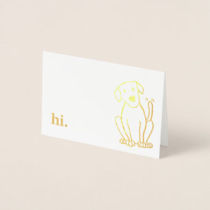 Foil Labrador Hund Note Cards - Guld eller Silver Folierat Kort