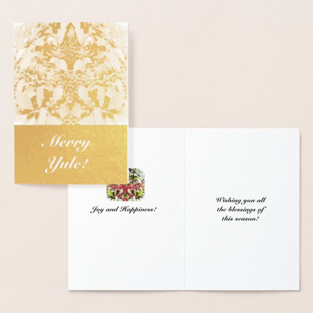 Foil Merry Yule Berry Solstice Folierat Kort (Display)