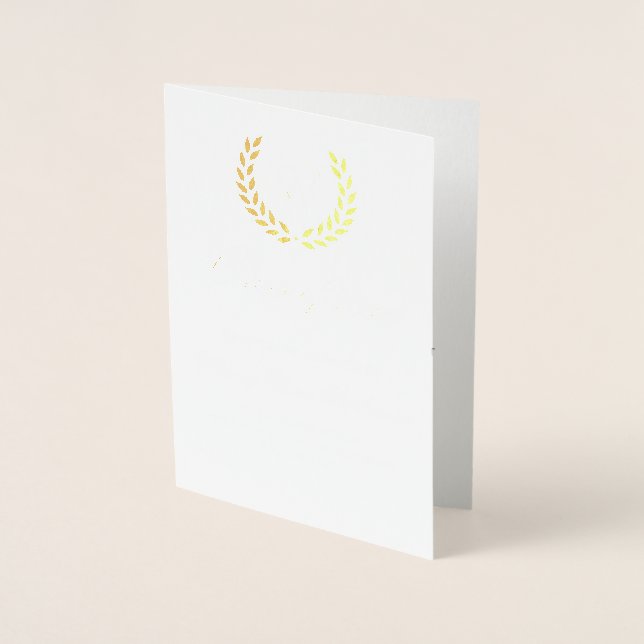 Foil Monogram College Graduation Notice Folierat Kort (Framsida)