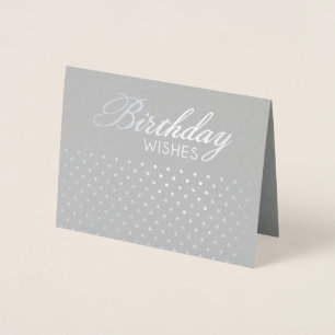 Foil Polkadot Birthday Önskemål Greeting Card Folierat Kort