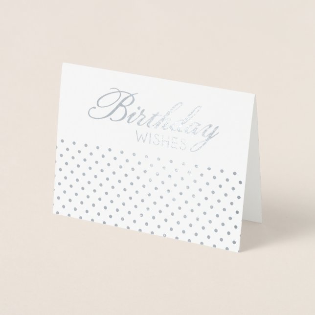 Foil Polkadot Birthday Önskemål Greeting Card Folierat Kort (Framsida)