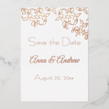 Foil Scrollss Sparar datumet inbjudan till olja