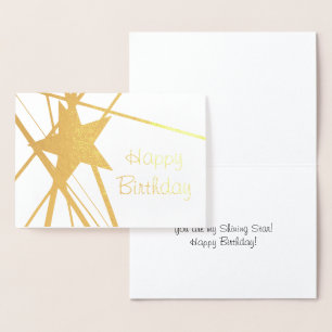 Foil Shining Star Birthday Card Folierat Kort