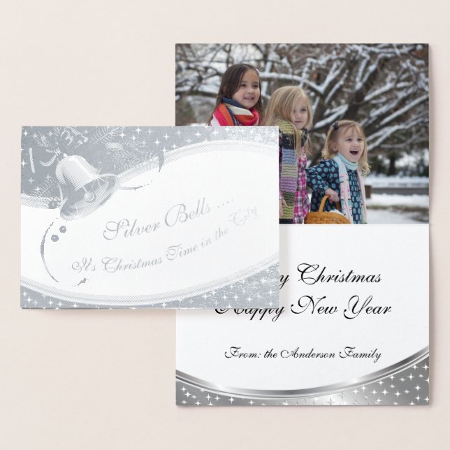 Foil Silver Klockor DIN FOTOINSIDA Folierat Kort (Display)