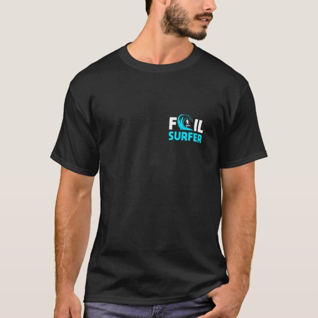 Foil Surfing Surfer Design   Ocean Wave Rider T Shirt (Framsida)