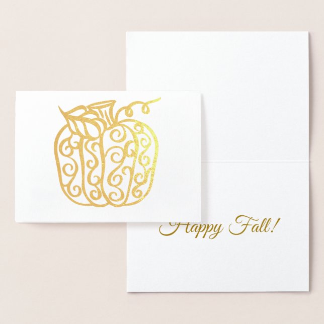 Foil Swirl Pumpkin | Fall Harvest Folierat Kort (Display)
