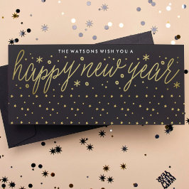 Foil Text Hand Skriven Gott nytt år Julkort