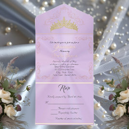 Foil Vintage Frame Quinceanera - Lavender