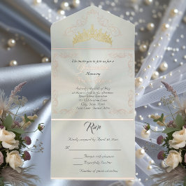 Foil Vintage Frame Quinceanera - Pastel Green