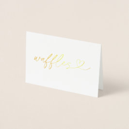 Foil Waffles Food Label Wedding Table Card Folierat Kort