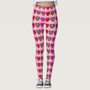 Foil Wrapped Candy Hearts Valentine Day Leggings