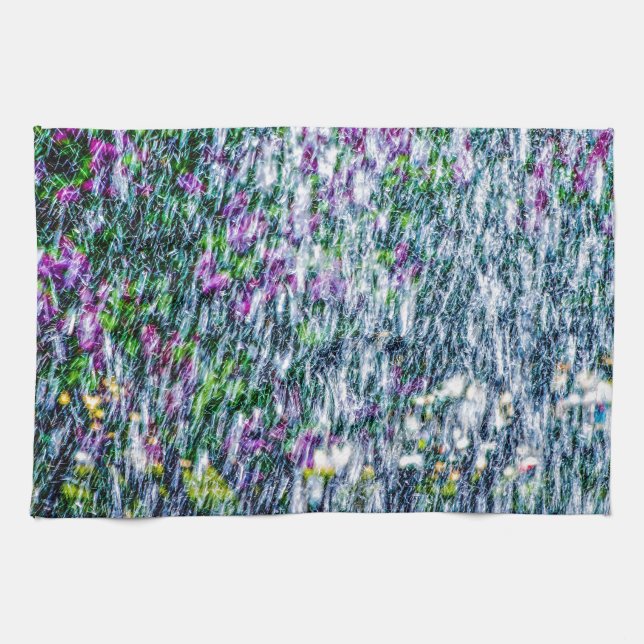 Fointain jet och lömska blommor kökshandduk (Horisontell)