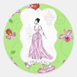 Fois à Paris Mode Illustration Sticker Runt Klistermärke