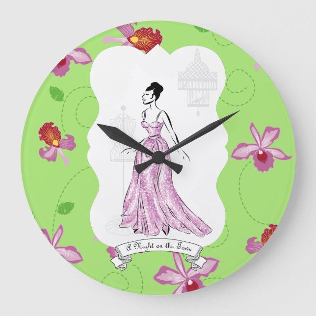 Fois à Paris Mode Illustration Stor Klocka (Framsida)